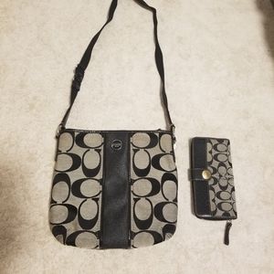 Crossbody coach bag and matching wallet